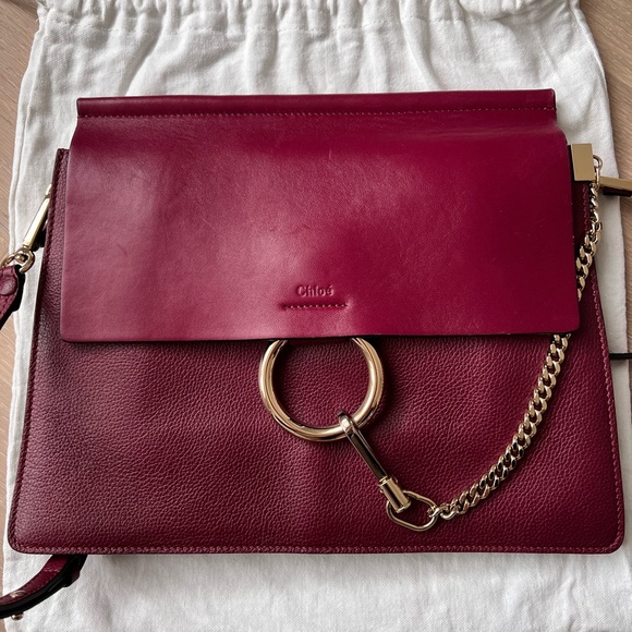 Pre-loved Chloe Faye medium bag in Burgundy - Picture 5 of 6